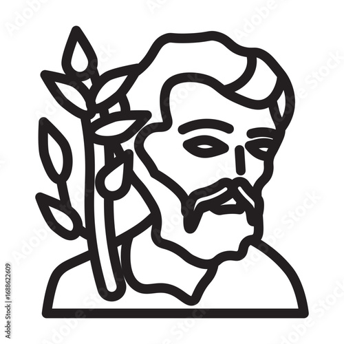 Saint Joseph Vector Line Icon Design