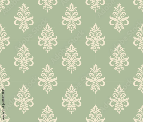 Seamless ornamental pattern design for textile fabric fashion home decoration. Vector damask seamless pattern element