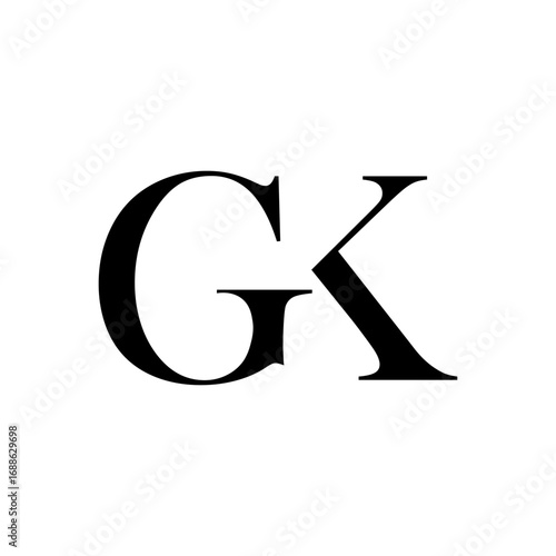 Elegant serif GR monogram logo in black, timeless style for fashion, luxury and premium branding