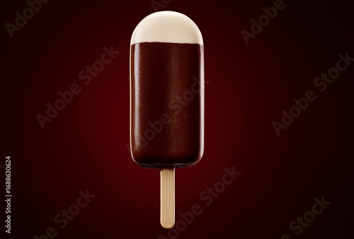 Two - tone Chocolate - Coated Popsicle, Close - up Of Delicious Ice Treat, Summer Cold Drink/Food Photography/Dessert Material
