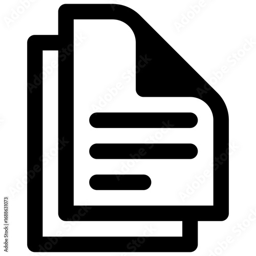 Research papers. Outlined stroke vector icon with black-filled details.