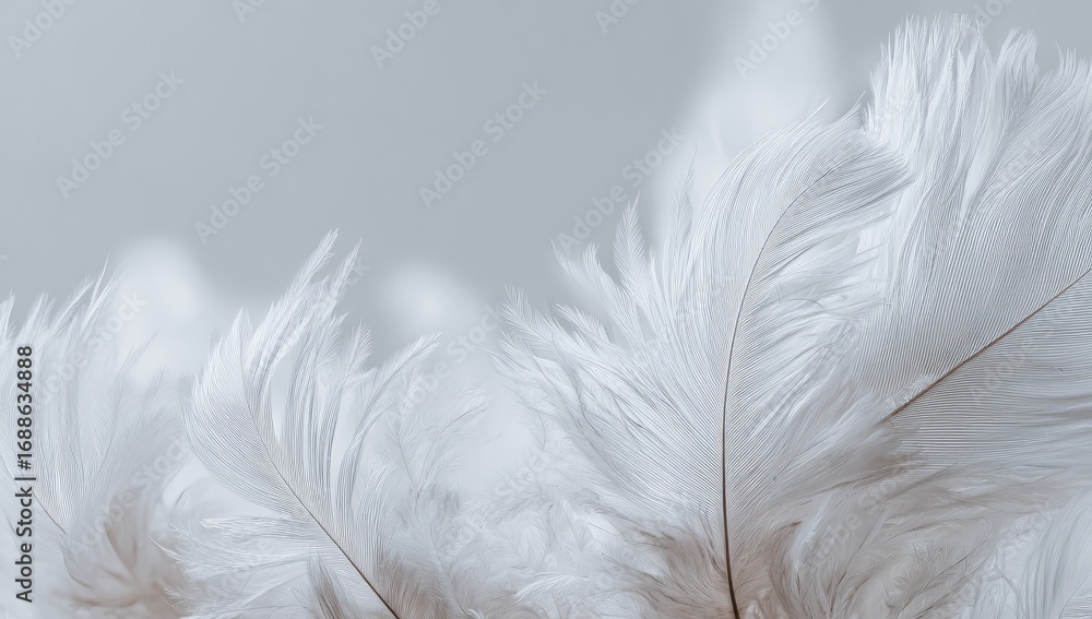 Obraz premium Delicate white feathers close-up (1)