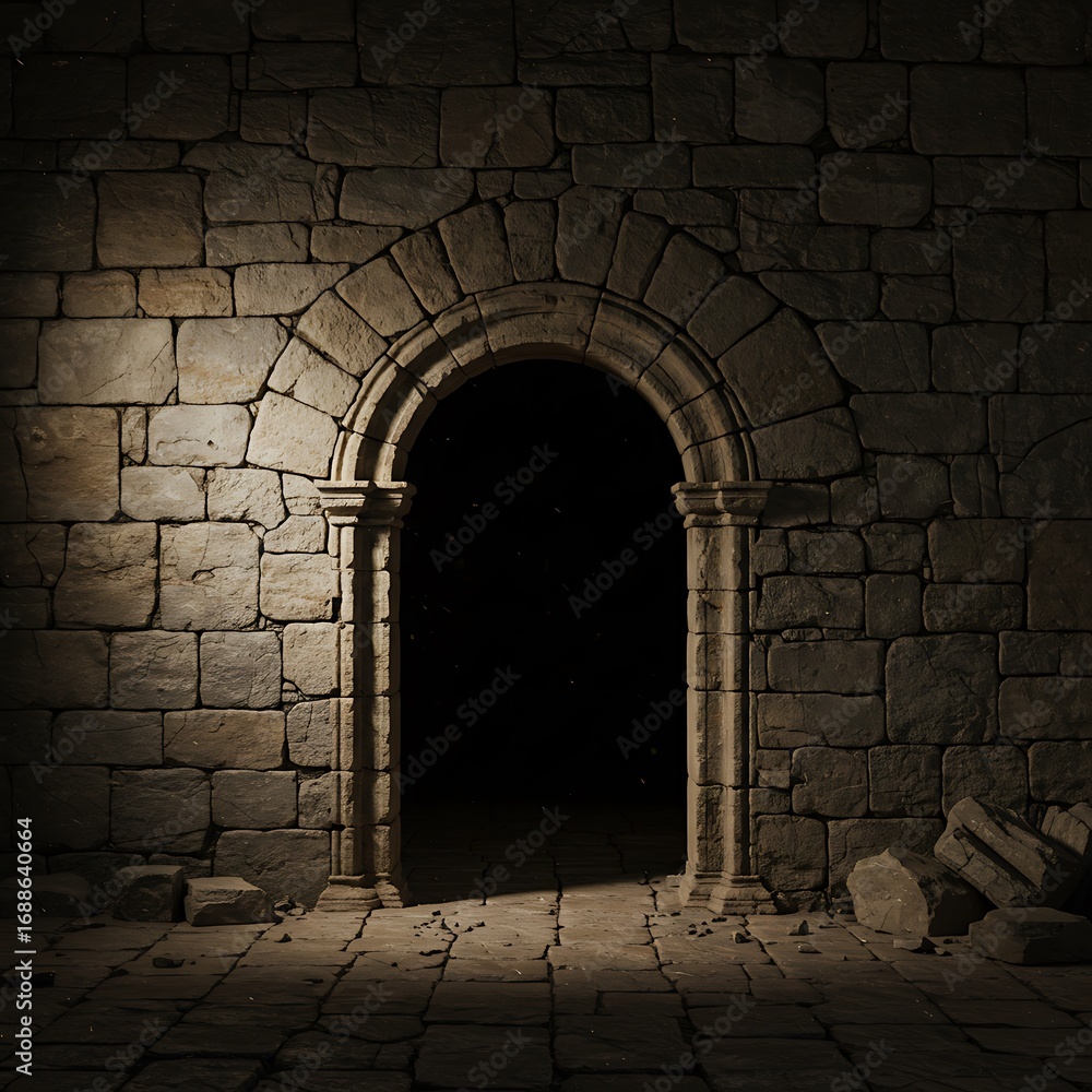 Fototapeta premium Stone's Whisper: A Passage to Shadow