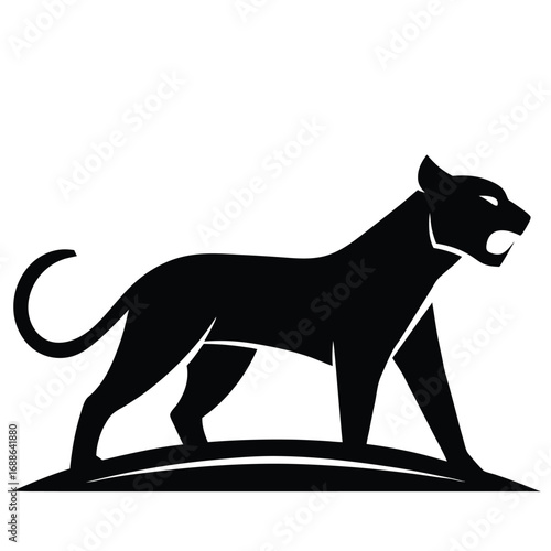 Adobe Illustrator A regal lioness resting on a sunlit savannah hill, tall golden grass swaying in the breeze, distant acacia trees softly blurred, cinematic depth of field.Artwork