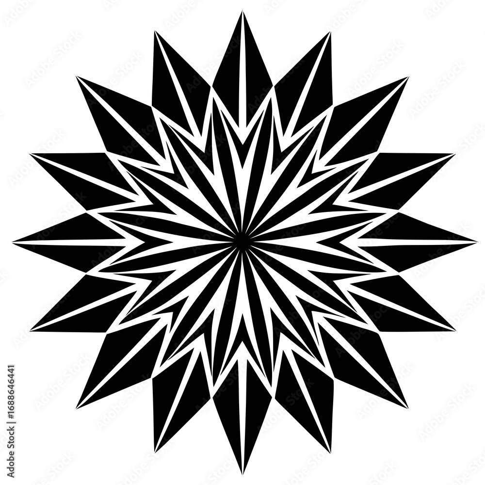 Obraz premium Geometric star burs silhouette vector illustration 