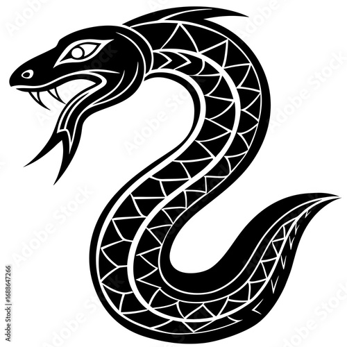 Snake tribal design silhouette vector illustration  
