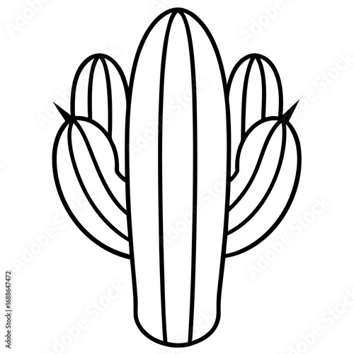 Cactus line art vector illustration 