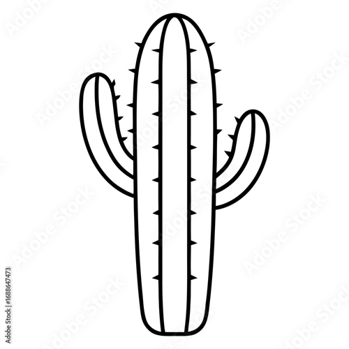 Cactus line art vector illustration 