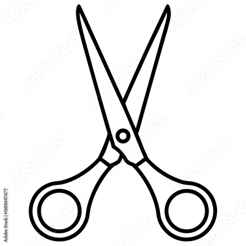 Scissors line art vector illustration 
