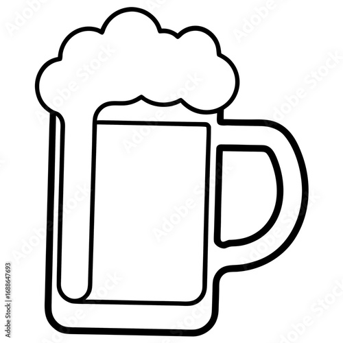 Beer mug line art vector illustration 