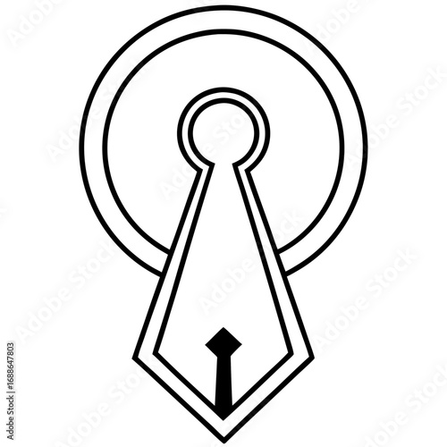 Key and keyhole line art vector illustration 