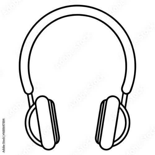Headphone line art vector illustration 