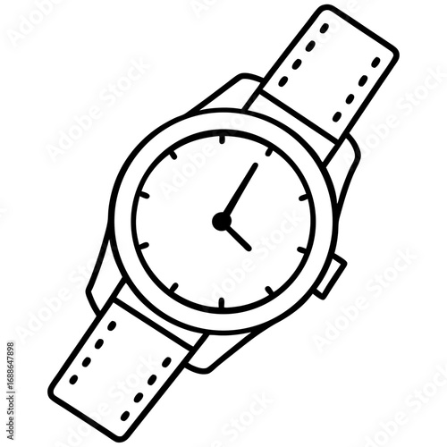 wristwatch line art vector illustration 