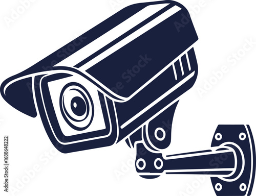 Detailed vector illustration of a digital CCTV security camera representing surveillance safety and modern protection