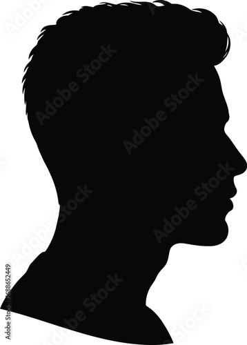 Modern man silhouette profile youthful style isolated vector