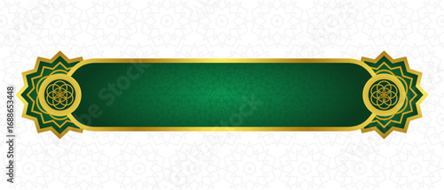 Side Ornament Islamic Green Banner