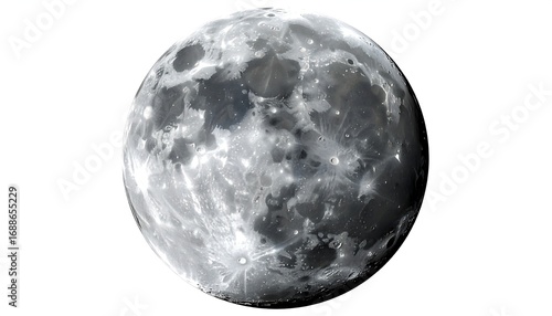 Detailed, stylized moon graphic