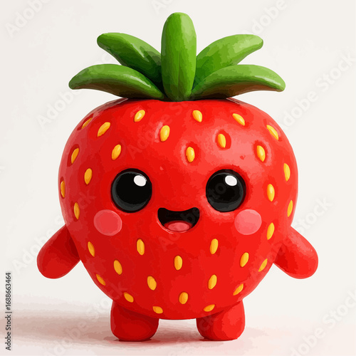 Cute Strawberry Cartoon Character