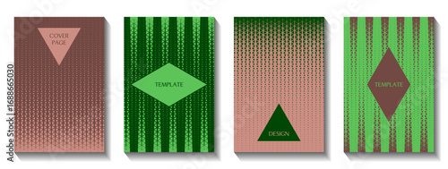 Stylish cover templates with geometric elements. Ideal for presentation backgrounds. Clean geometric patterns. Grid-based design with strong structure.