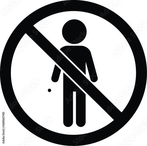 No entry forbidden sign person silhouette warning icon vector