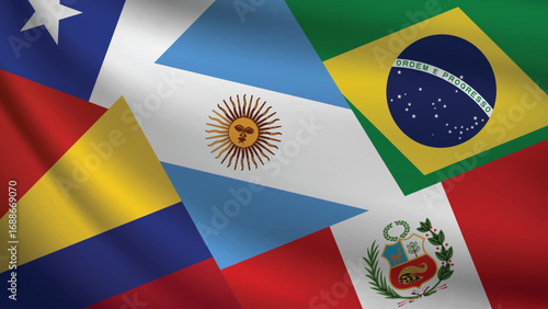 Illustration Vector Featuring Brazil, Argentina, Colombia, Chile and Peru  Identities