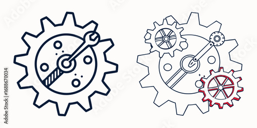 Dynamic gears interlock, symbolizing teamwork and mechanical precision for industrial innovation and engineering solutions.