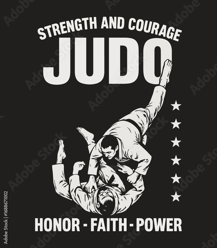 Strength and Courage Judo – Honor • Faith • Power Martial Arts Graphic Tee