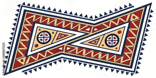 Geometric tribal design with intricate details and vibrant colors perfect for various projects