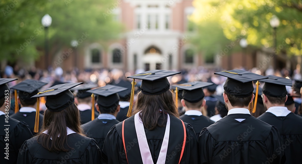Obraz premium A Sea of Black Gowns, Futures Unfurled