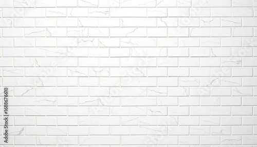 Classic white Carrara marble subway tile wall, subtle veining, marble texture, wall