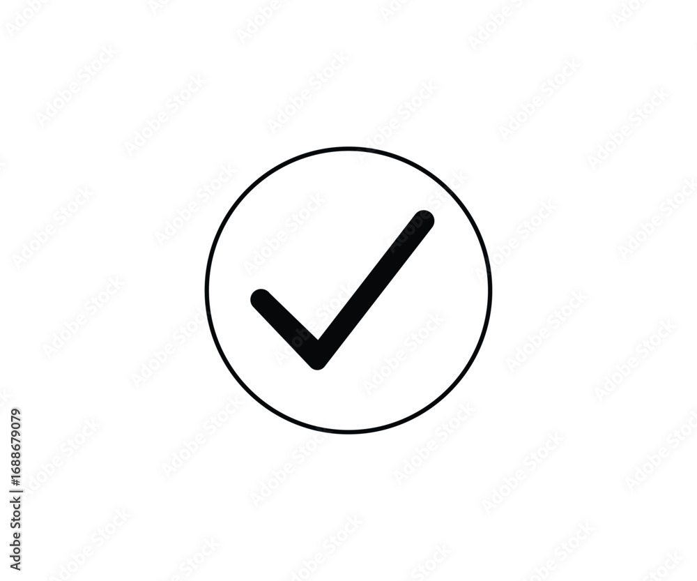 Black Check Mark Symbol Icon Design on Transparent Background Black Check Mark Symbol Icon Design on Transparent Background