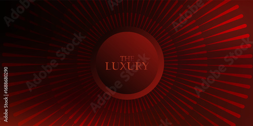 Red and Golden Color Round Ring Circle Award Background. Luxury Background Graphics. Modern Abstract Template. Expensive Analog Time Clock watch. Golden Gradient Tunnel Hud Motion Look Design.