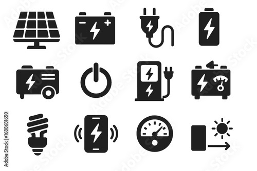 Icon power volcanic vector switch solar sensor pack station meter saver energy