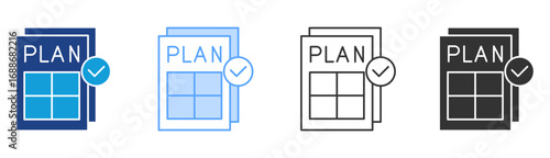Planning Icon Set Multiple Style Collection