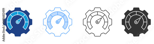 Performance Icon Set Multiple Style Collection