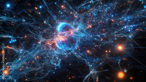 Abstract Digital Art: Interconnectedness of Light and Energy