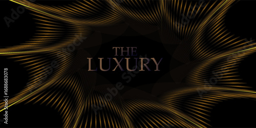Black and Gold Abstract Luxury Background. Modern Minimal Premium Design Template. Amazing Welcome Invite. Grand Celebration Banner for Birthday and Anniversary. Elegant Decorative Layout Template.
