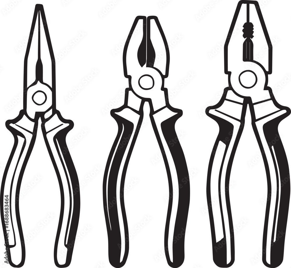 Fototapeta premium pliers set group icon Palas icon vector