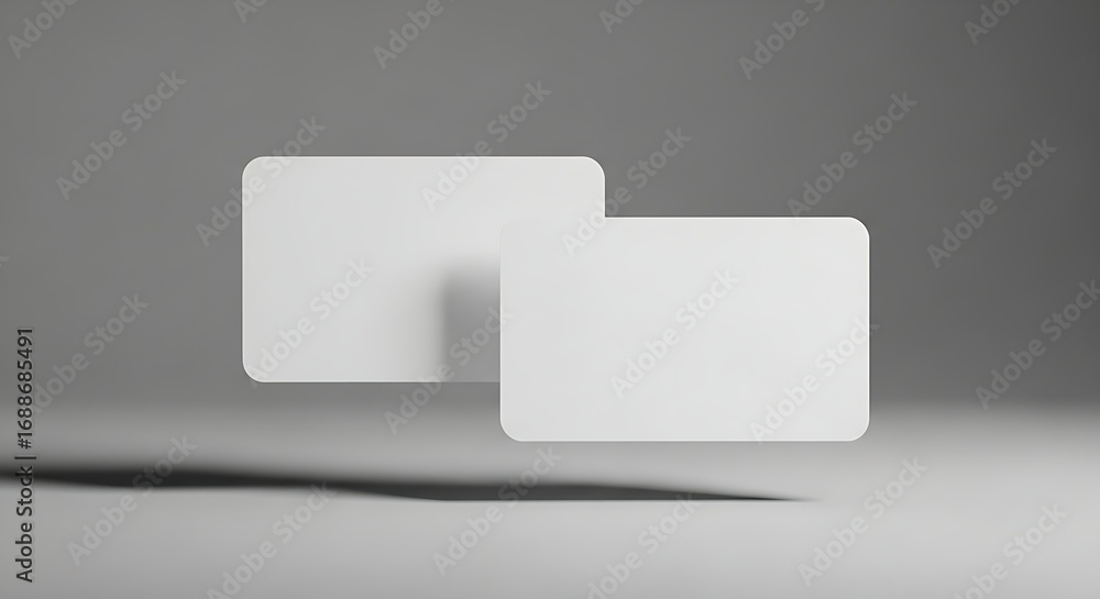 Fototapeta premium Minimalist Business Card Mockup on Gray Background
