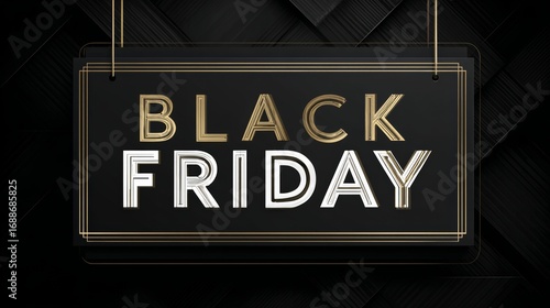 Premium Black Friday Welcome Sign with Art Deco Frame