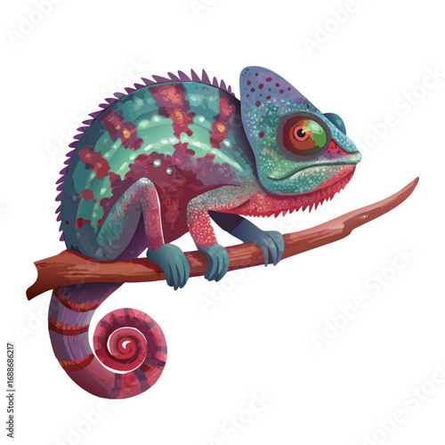 chameleon on a white background