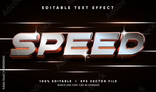 speed 3d luxury vector text effect editable