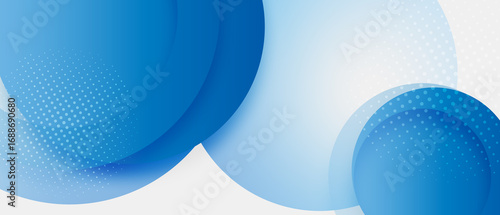 abstract blue geometric banner background with circles