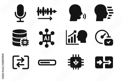 Neural ai sample pronunciation icon translator vector profile calibration processor model
