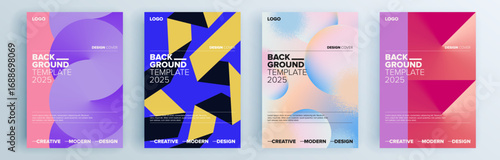 Modern abstract covers set, minimal covers design. Colorful geometric background, vector illustration.