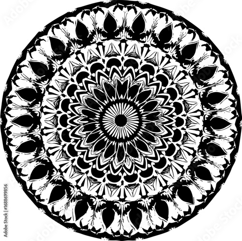 Ornate Black Mandala Floral Pattern