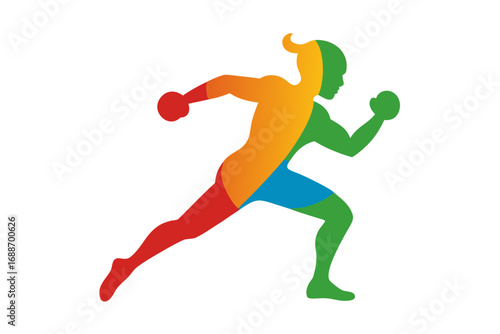 modern Boxing punch action silhouette vector