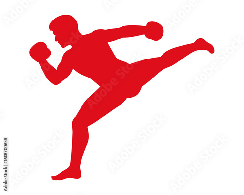 Boxing punch action silhouette vector