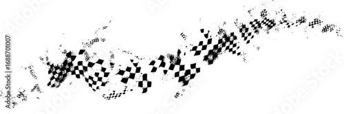 Black and white abstract line art pattern with intricate geometric design