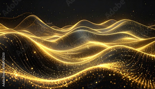 Golden wave abstract background
